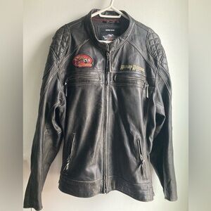 Harley Davidson Distressed Leather Racing Jacket